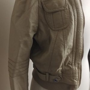 Putty/Ivory leather jacket